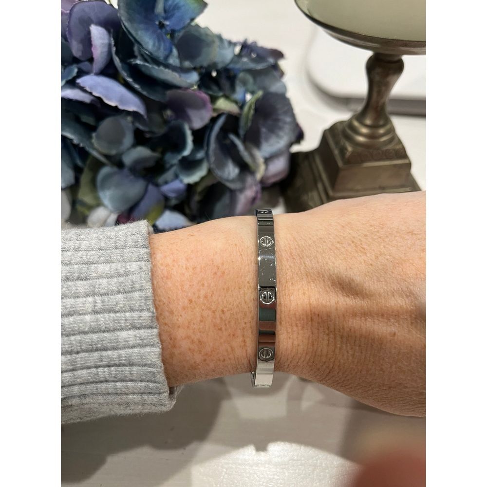bangle hinge silver tone bracelet cute gift‎